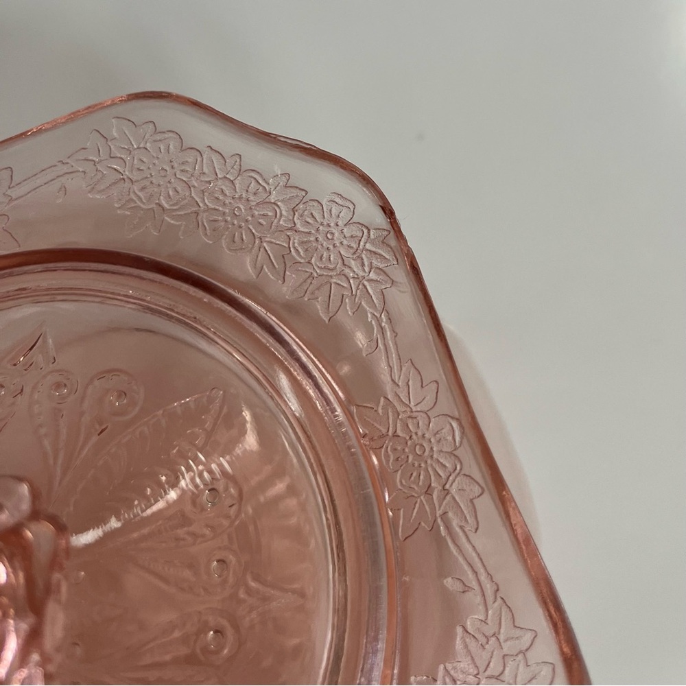 Vtg Jeannette Glass Co. pink depression glass candy dish in the Adam pattern. - Picture 5 of 5